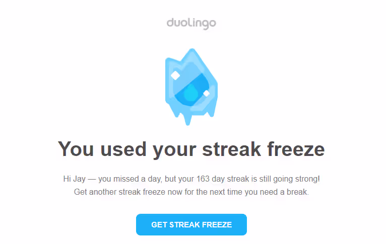 Streak freeze in action